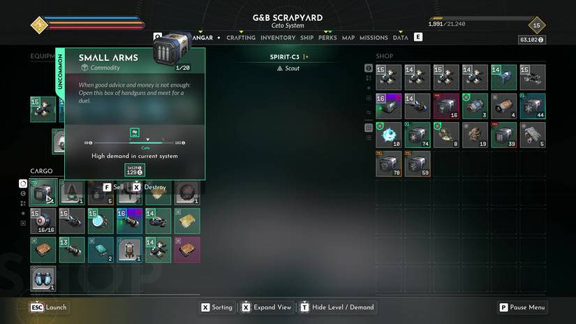 selling small arms for a high price