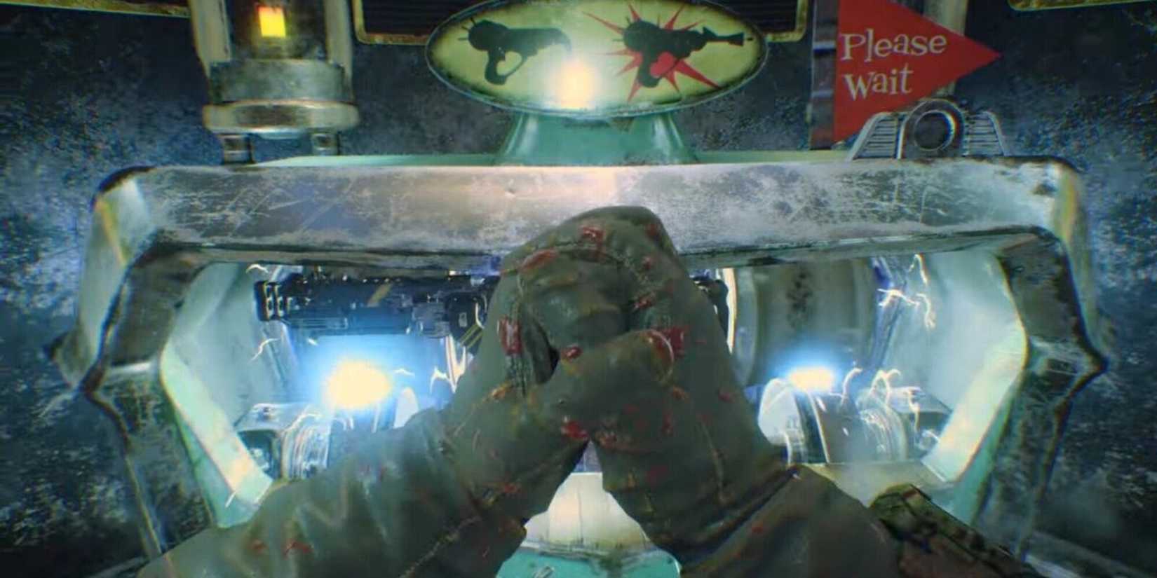 First-person view of using Pack-a-Punch in The Giant, Black Ops 3.