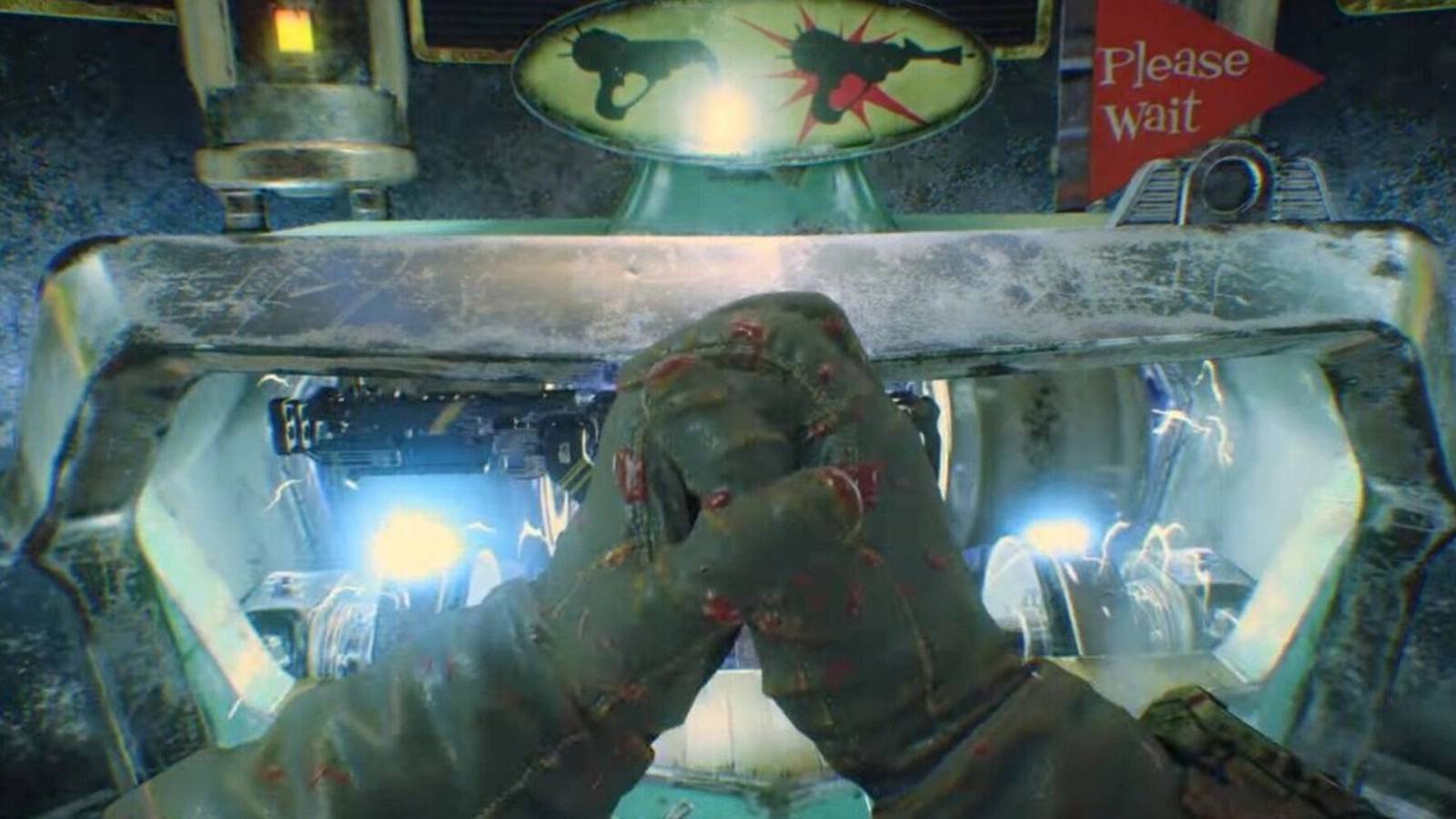 First-person view of using Pack-a-Punch in The Giant, Black Ops 3.