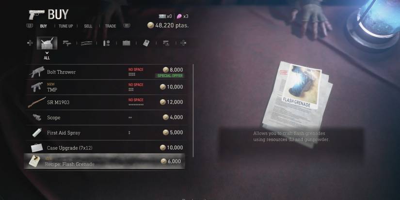 The Recipe: Flash Grenade in Resident Evil 4 remake