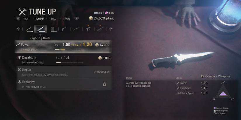 Enhancing the Fighting Knife in Resident Evil 4 remake