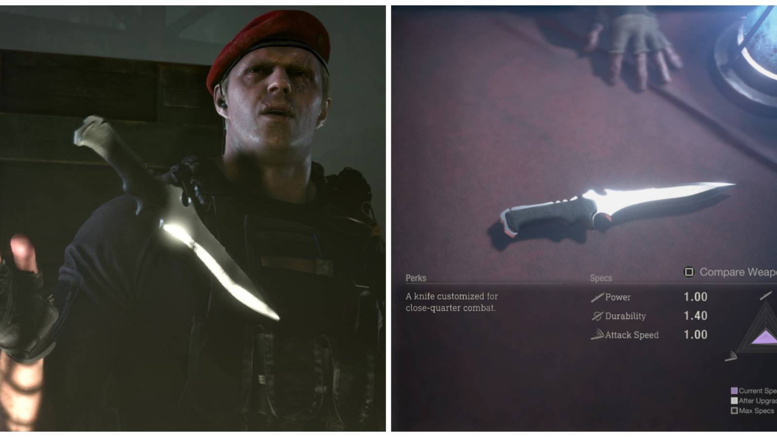 Krauser and the Fighting Knife in Resident Evil 4 remake