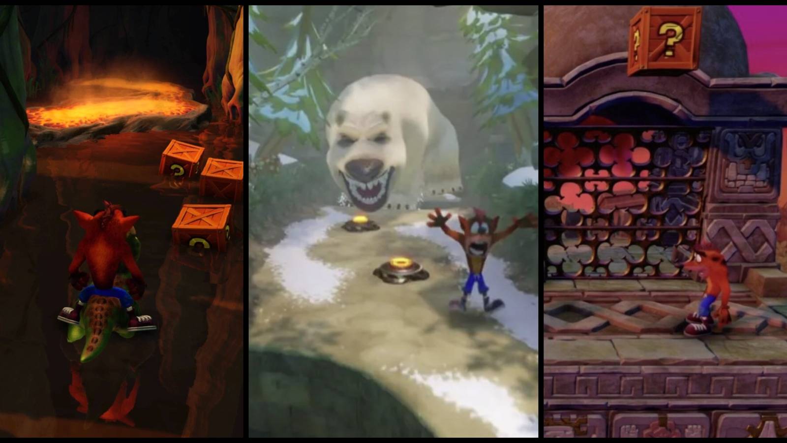 Some of the best levels from the original trilogy of the Crash Bandicoot Franchise