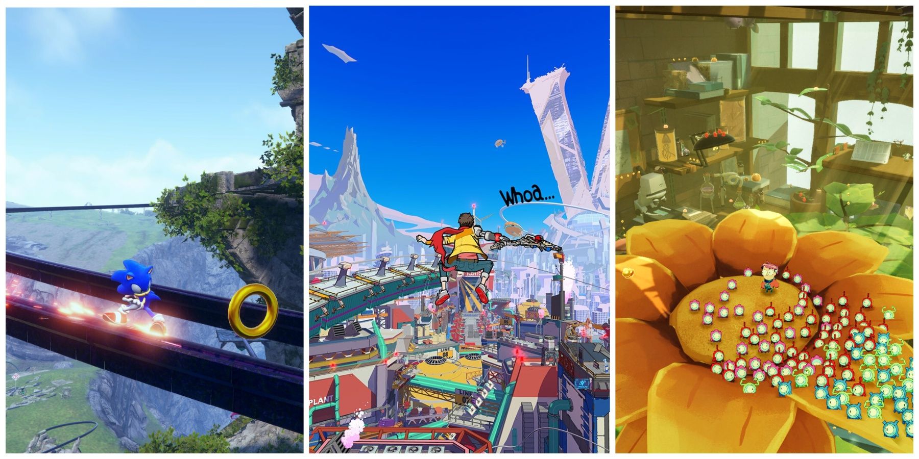 Featured image of 3D platformers on Xbox Series X/S, including Sonic Frontiers, Hi-Fi Rush, and Tinykin