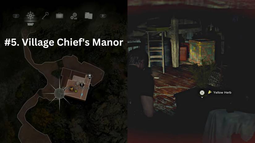 image showing where to find the fifth yellow herb re4 remake.