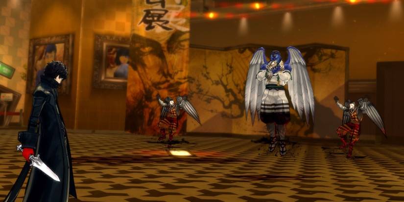 Fighting a battle in Persona 5