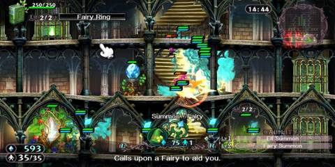 Fighting enemies in GrimGrimoire OnceMore