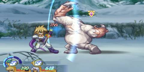 Fighting enemies in Tales of Destiny