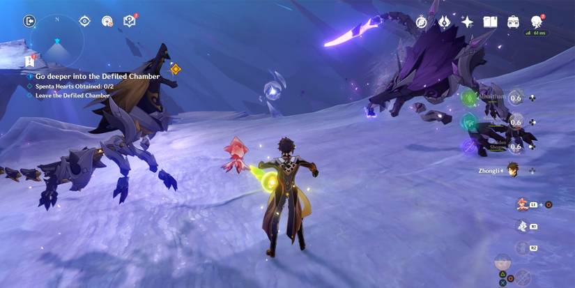 fighting enemies with sorush in genshin impact