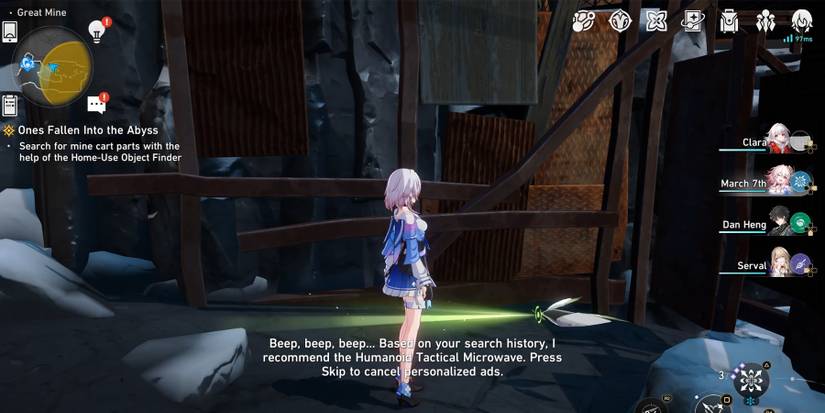 findie locating mine cart pin in honkai star rail