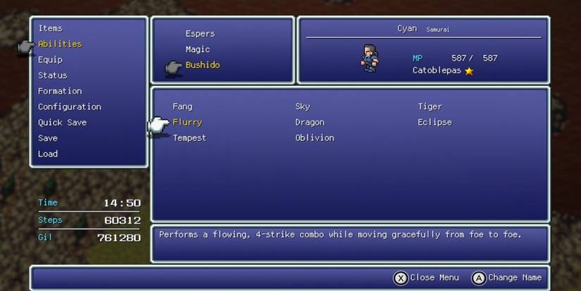 Flurry, Cyan’s ability in Final Fantasy 6