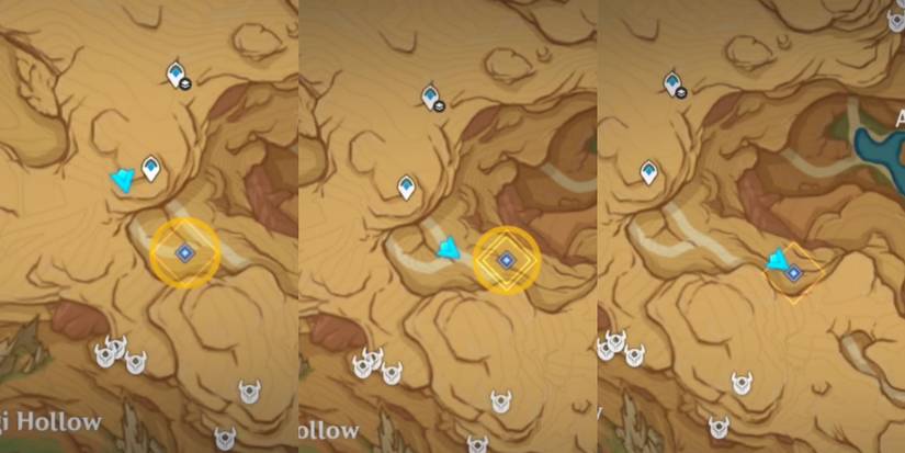 follow the footstep fatui camp marked by sosi Genshin Impact