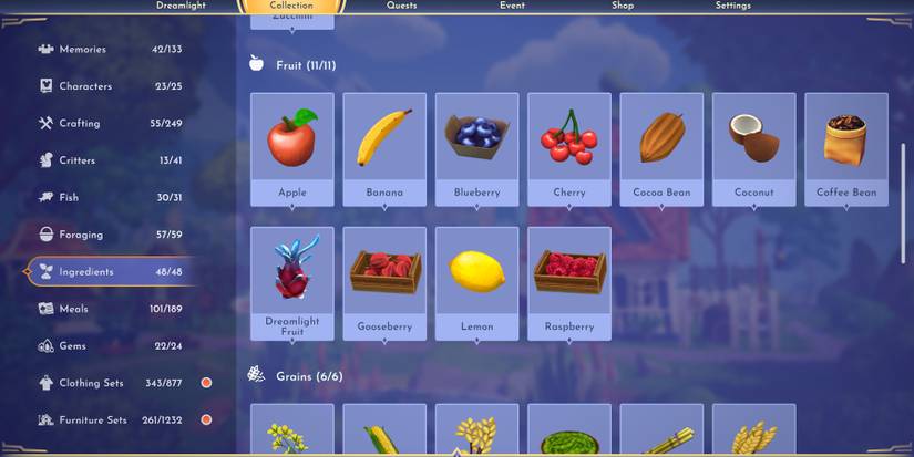 fruits in disney dreamlight valley