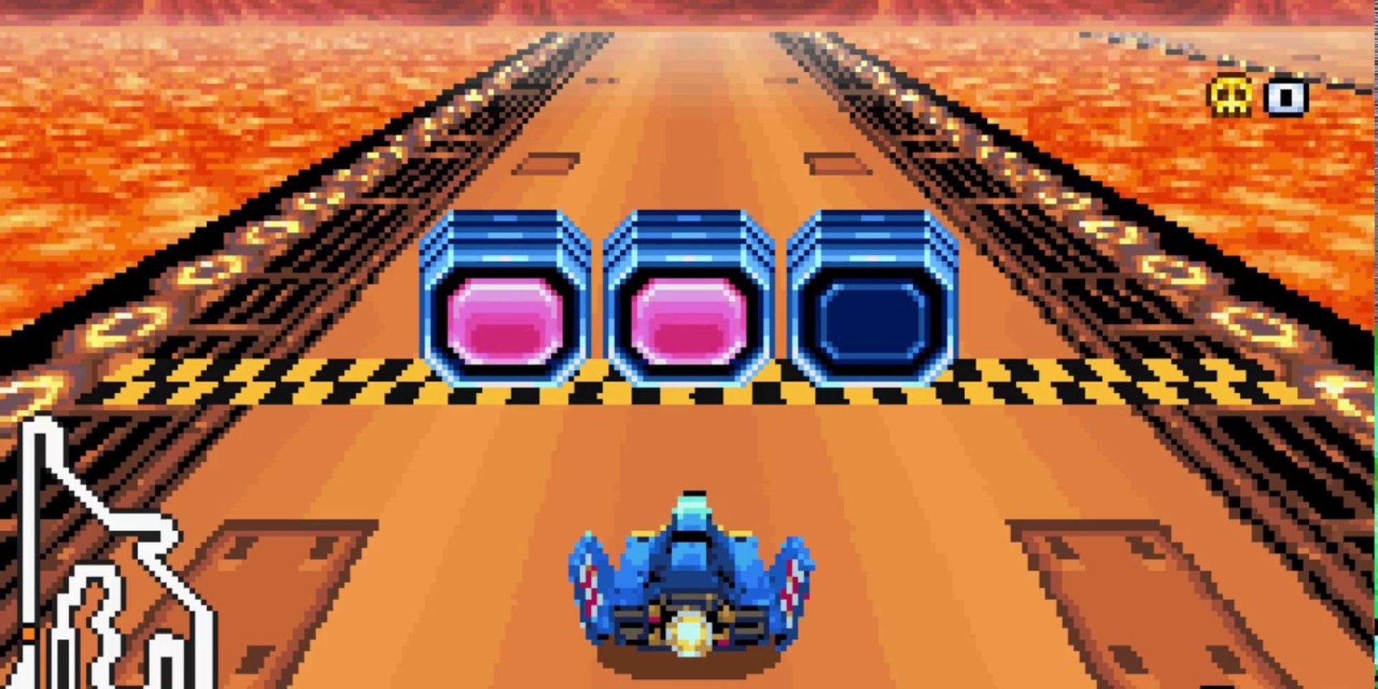 A race starting in F-Zero Climax