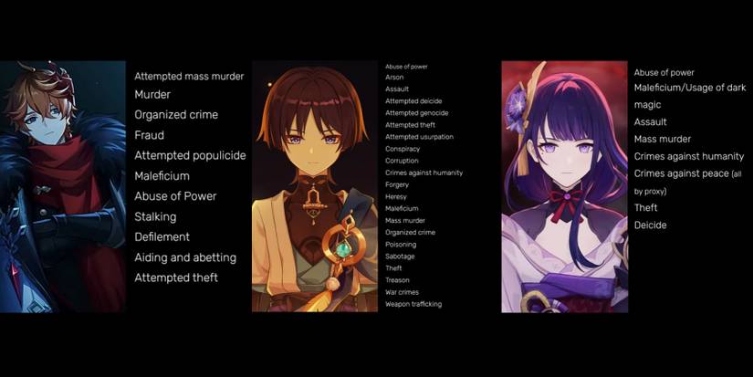 Genshin Impact Childe Wanderer Raiden Shogun