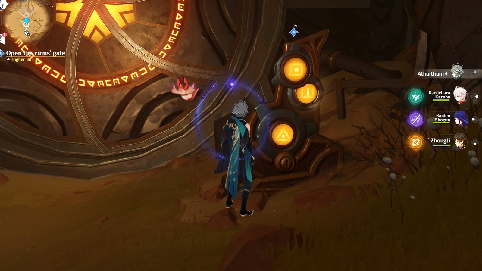 genshin impact how to open the ruins gate in as the khvarena light shows