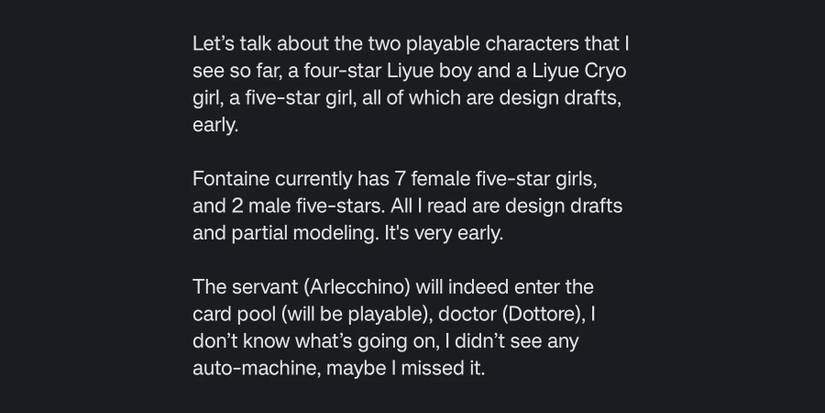 Genshin Impact liyue fontaine leak