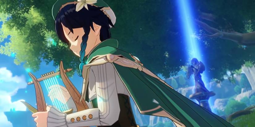 Genshin Impact Venti Character Demo Lyre and Statue Crop
