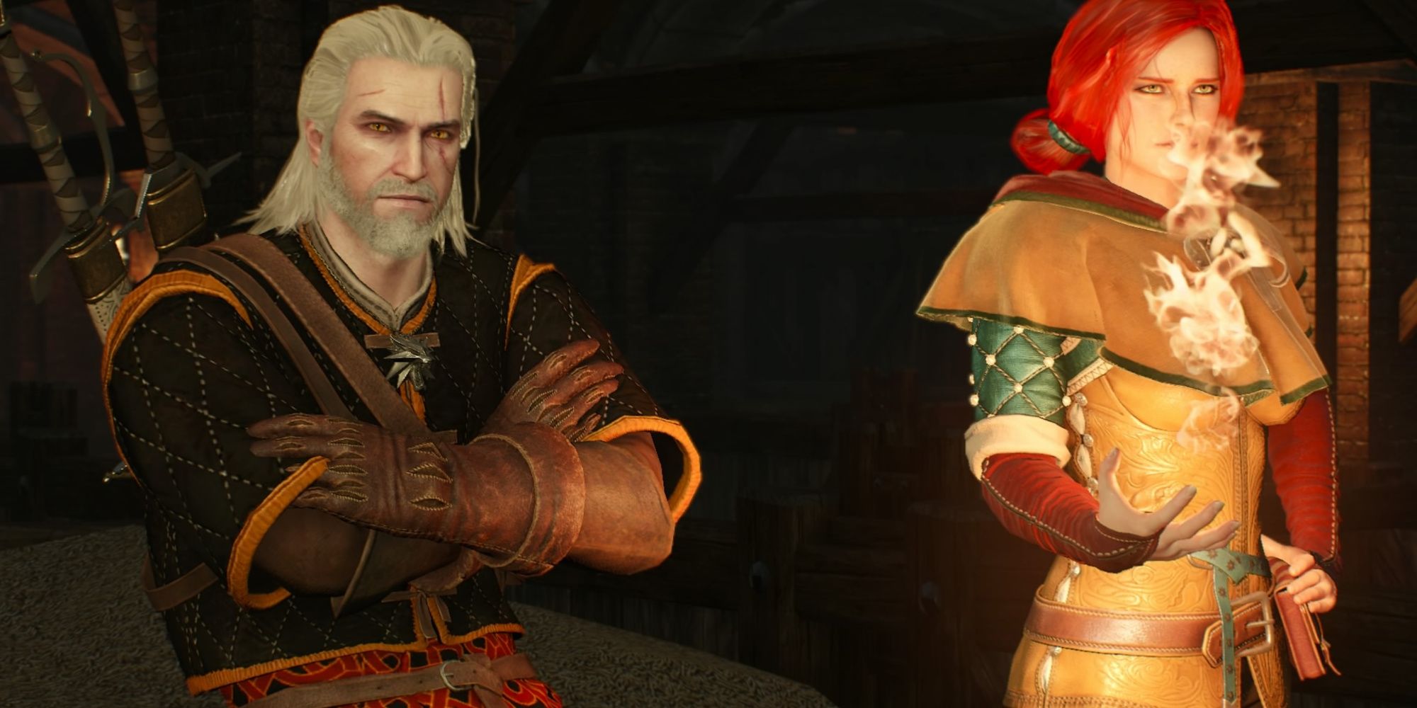 Geralt and Triss in The Witcher 3