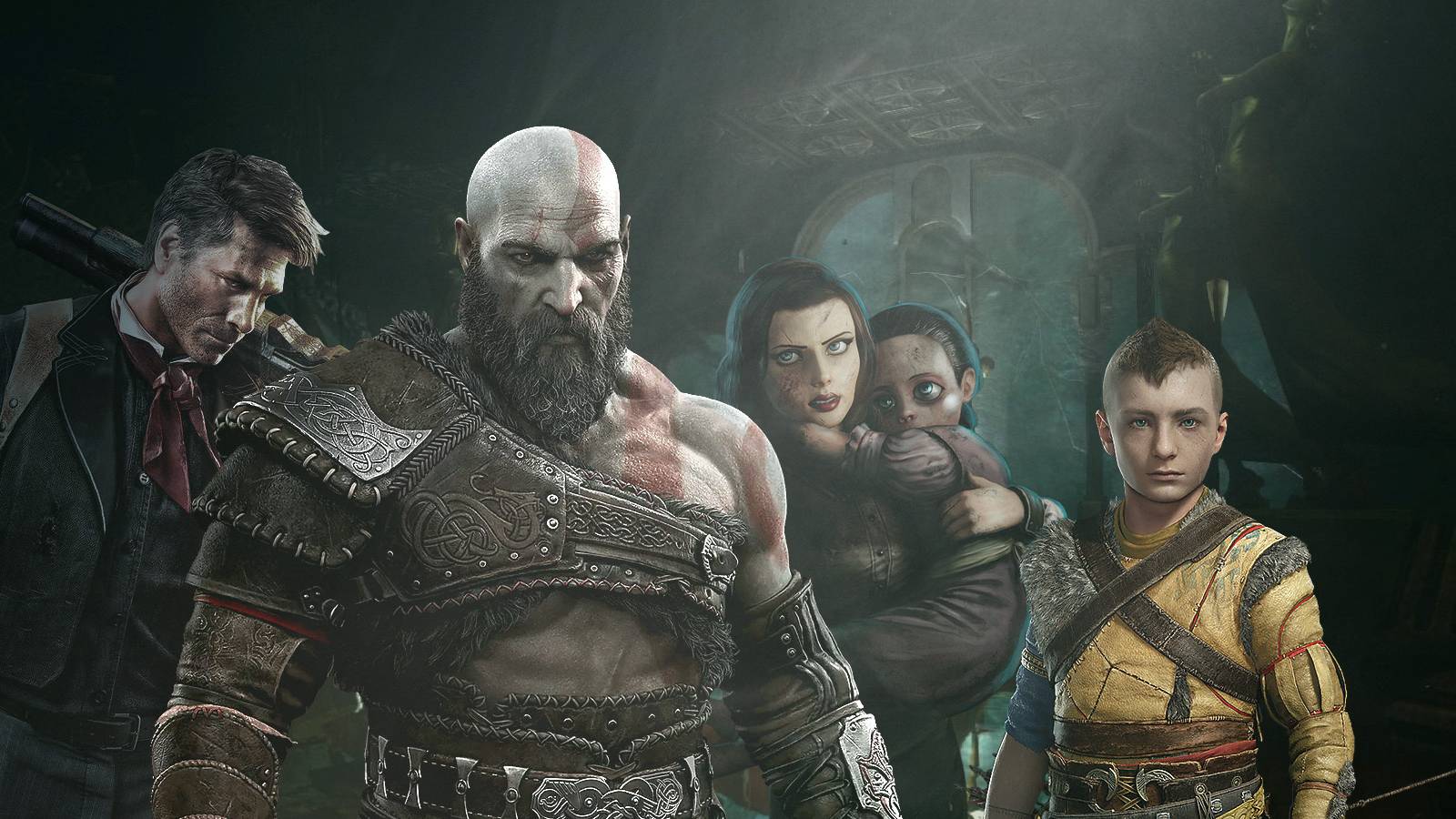 god-of-war-ragnarok-kratos-atreus-bioshock-infinite-elizabeth-booker-dewitt-gamerant