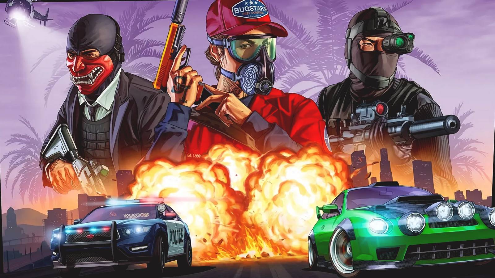 Grand Theft Auto Online flattened artwork