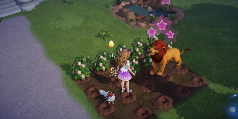 hangigng out with simba in disney dreamlight valley