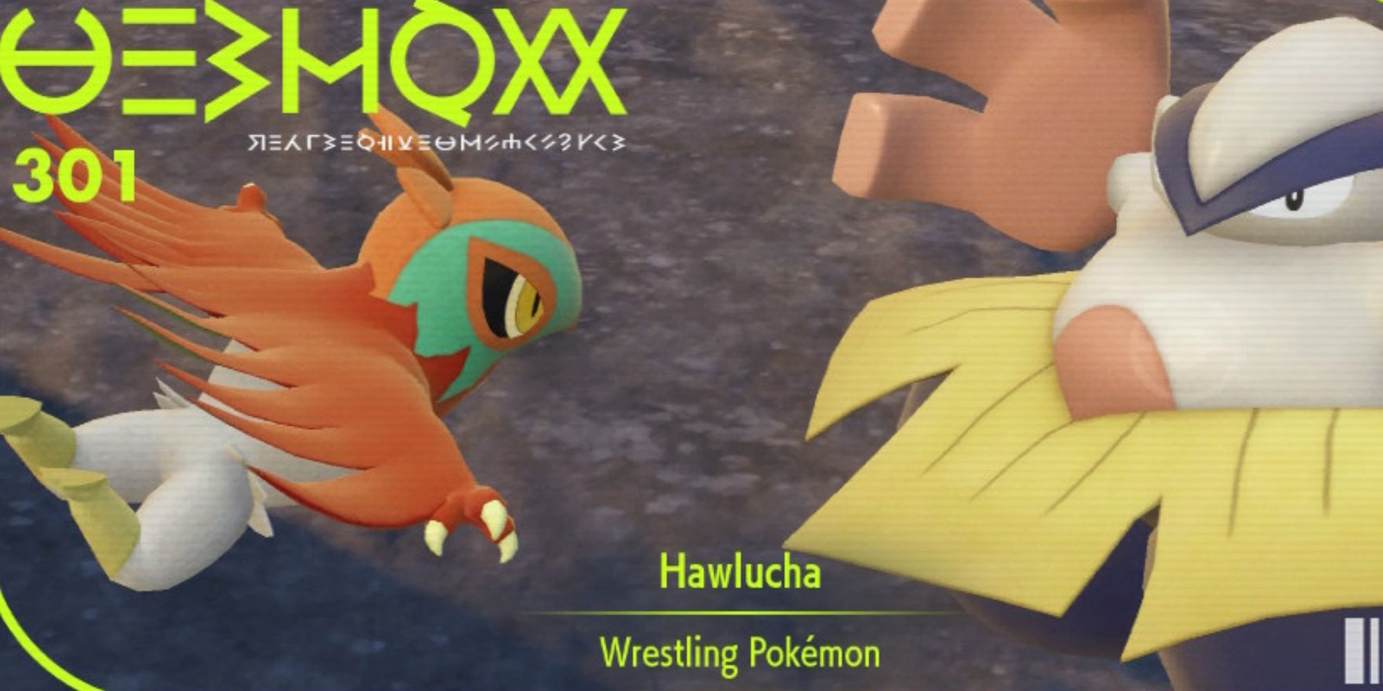 The Hawlucha Paldea Pokedex entry in Pokemon Scarlet and Violet