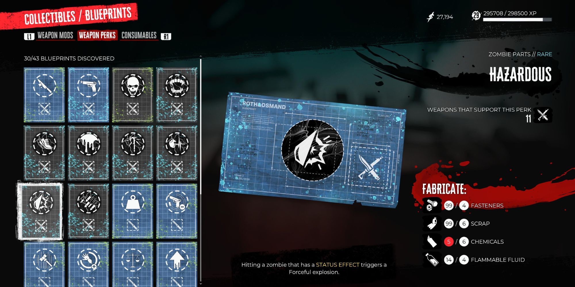 Hazardous blueprint in Dead Island 2