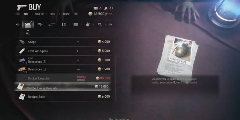 The Recipe: Heavy Grenade in Resident Evil 4 remake