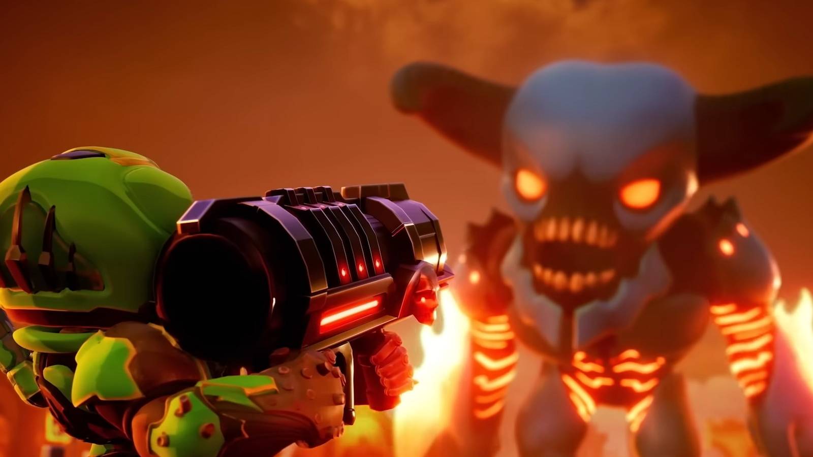 Mighty Doom's Mini-Slayer versus a Hell Knight in Mighty Doom