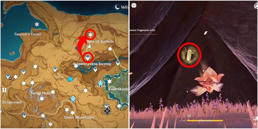 hills of barsom lost monument fragment location in genshin impact