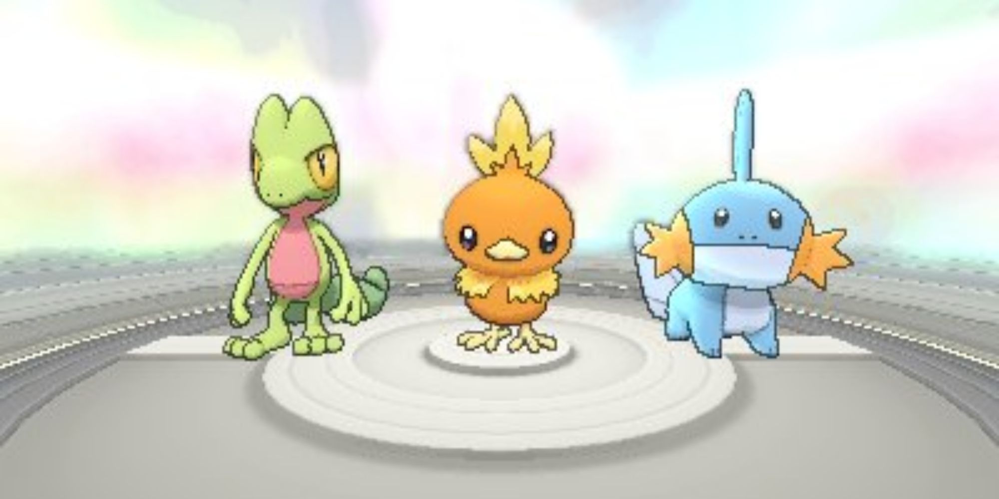 Treecko, Torchic and Mudkip in ORAS