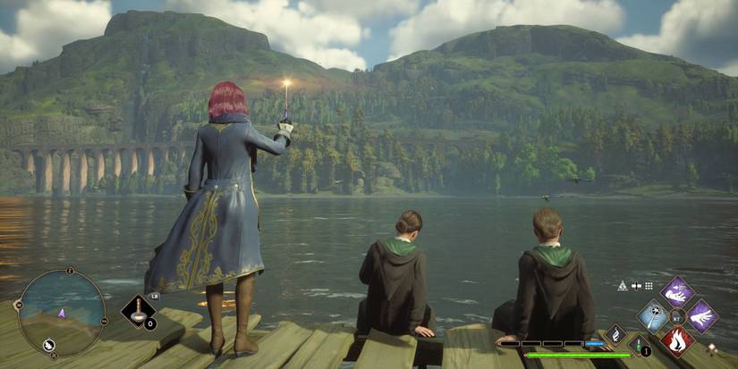 Hogwarts Legacy students by Black Lake