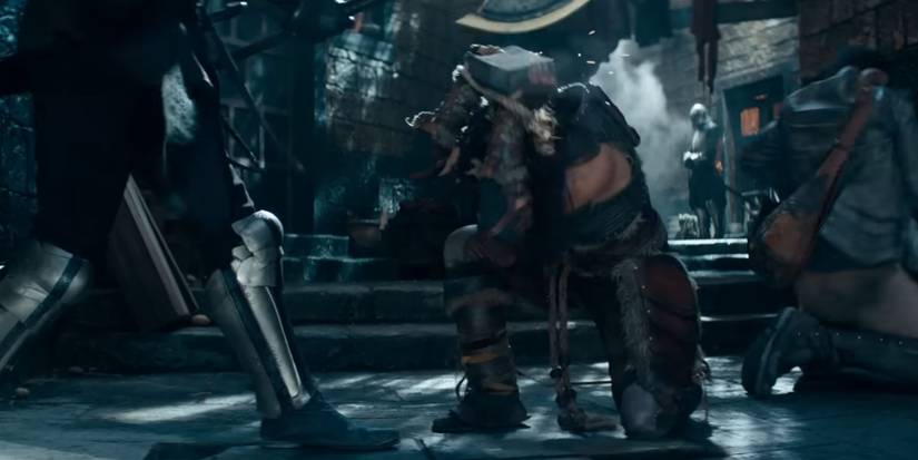 Holga fights the guards