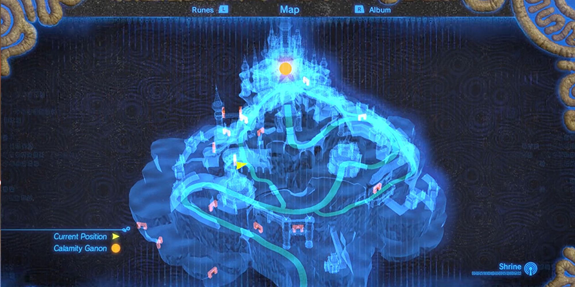 Hyrule Castle map in Breath of the Wild