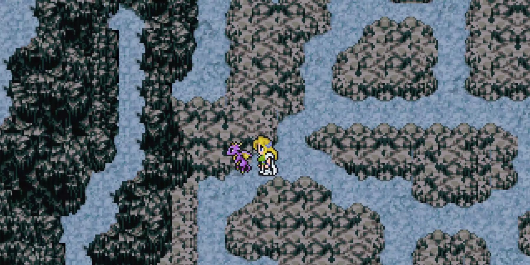 Celes finds the Ice Dragon in Final Fantasy 6