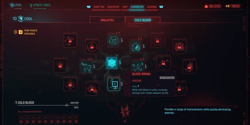 the blood brawl perk on the cold blooded skill tree