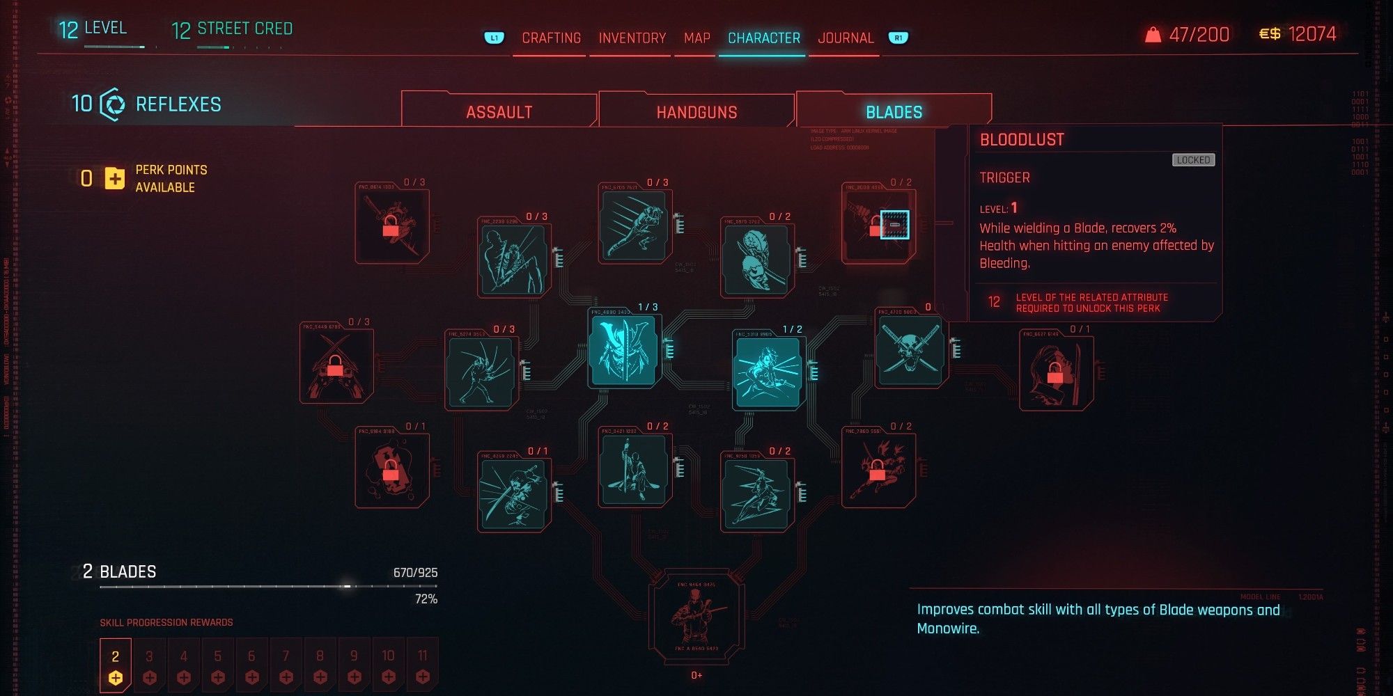 Cyberpunk 2077 Best Perks In The Blades Skill Tree