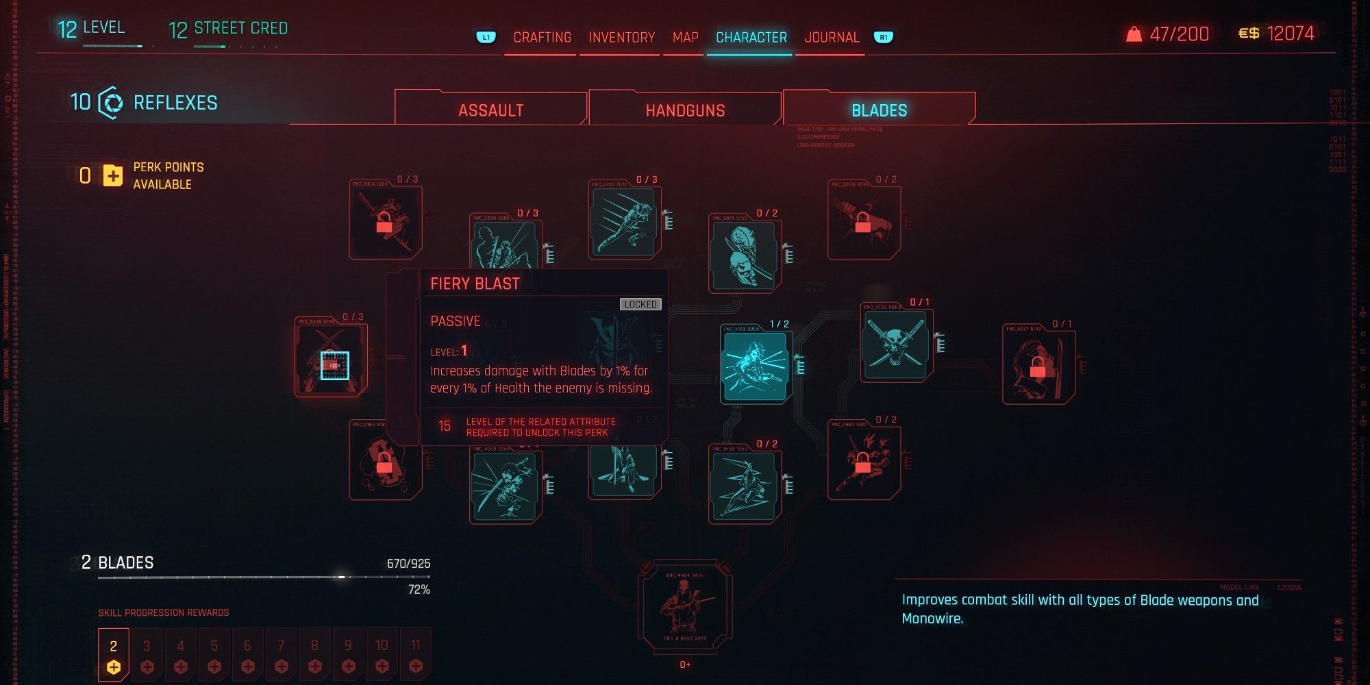 Cyberpunk 2077 Best Perks In The Blades Skill Tree