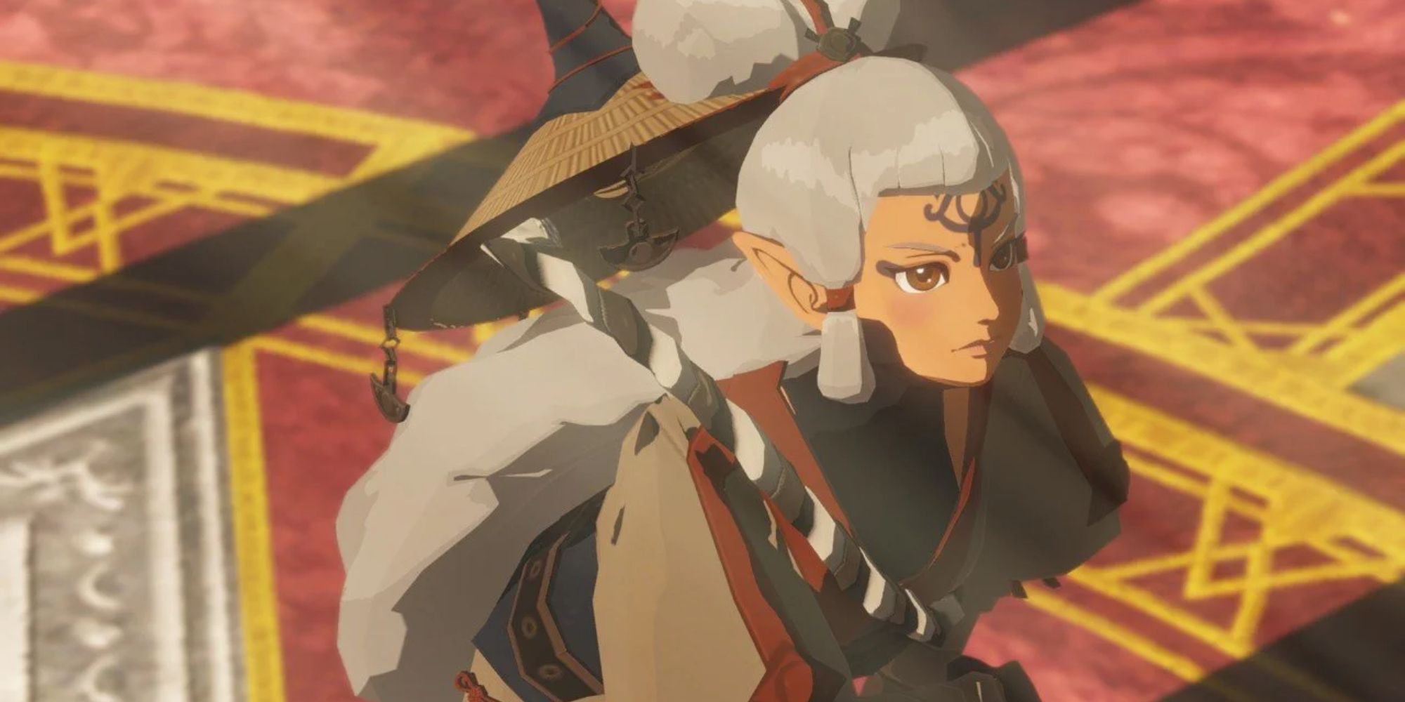 Impa is kneeling in Age of Calamity