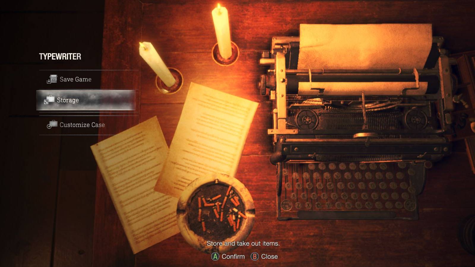 image showing the storage in the resident evil 4 remake.