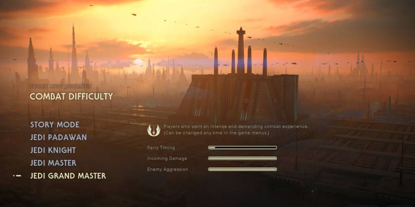 image showing jedi grand master difficulty setting in star wars jedi survivor.