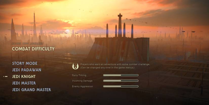 image showing jedi knight difficulty setting in star wars jedi survivor.