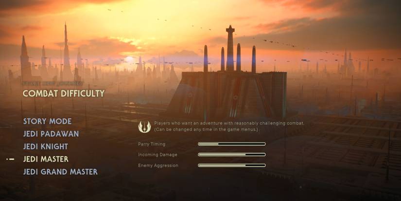 image showing jedi master difficulty setting in star wars jedi survivor.