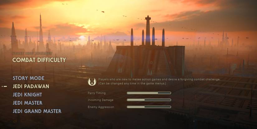 image showing jedi padawan difficulty setting in star wars jedi survivor.