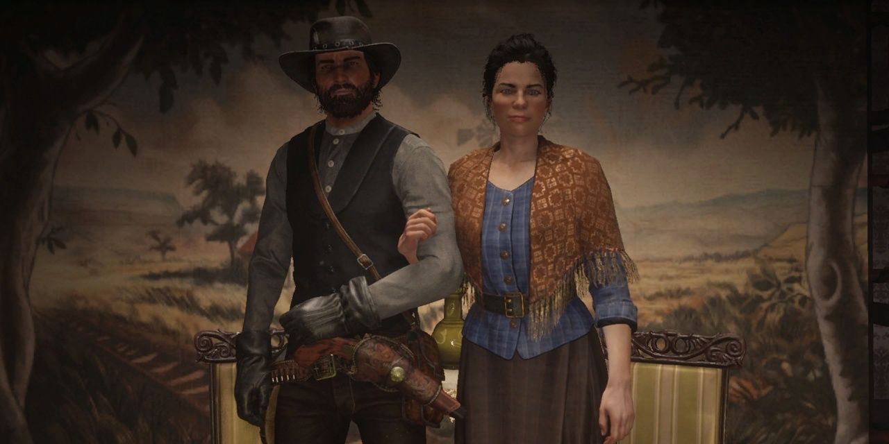 John Marston and Abigail Roberts in Red Dead Redemption 2