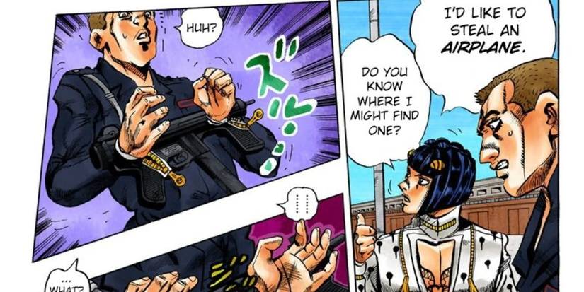 Jojo's bizarre adventure Bucciarati accosting the police