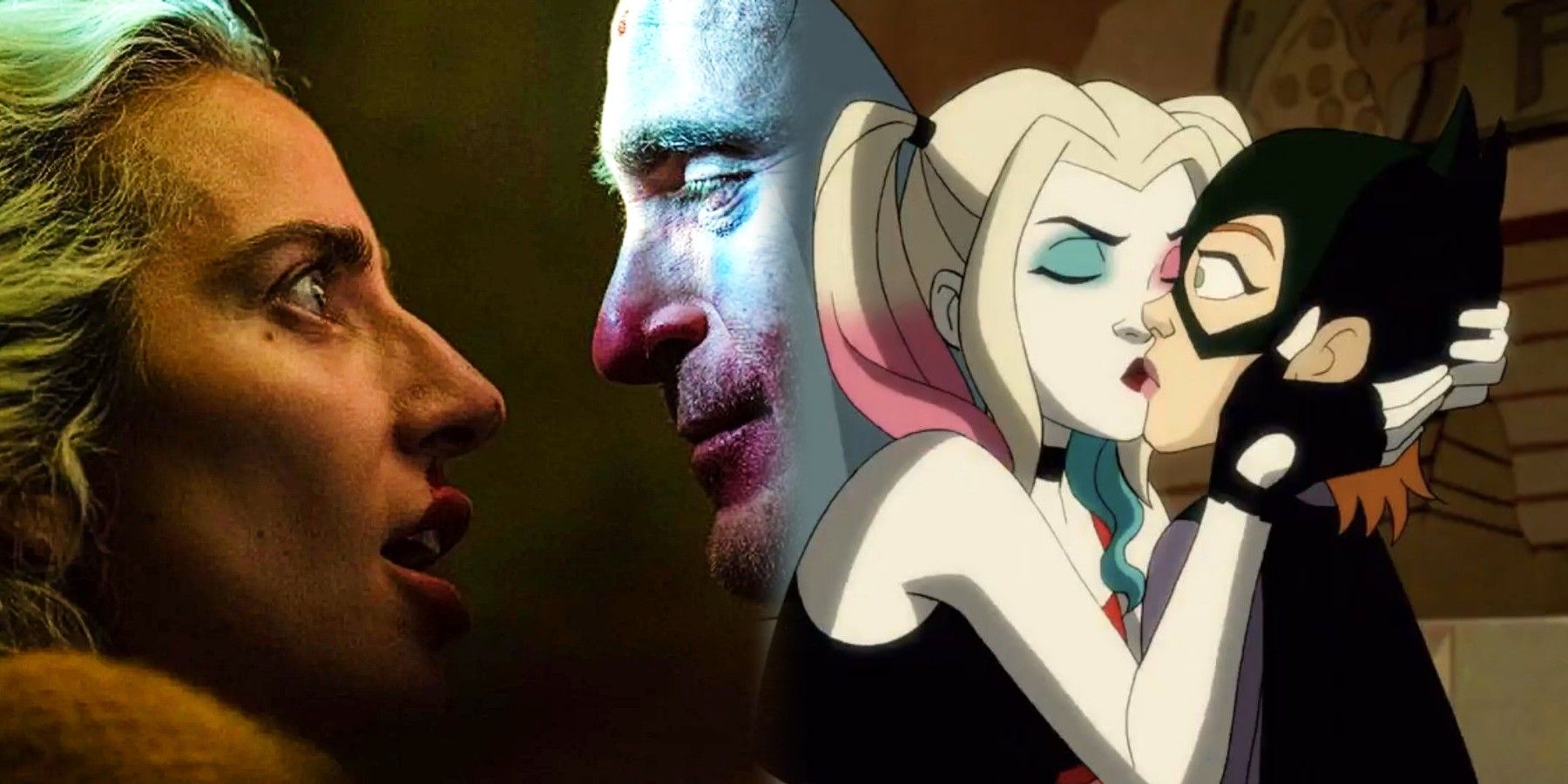 Joker 2 Folie à Deux Joaquin Phoenix Lady Gaga Harley Quinn Batgirl kiss