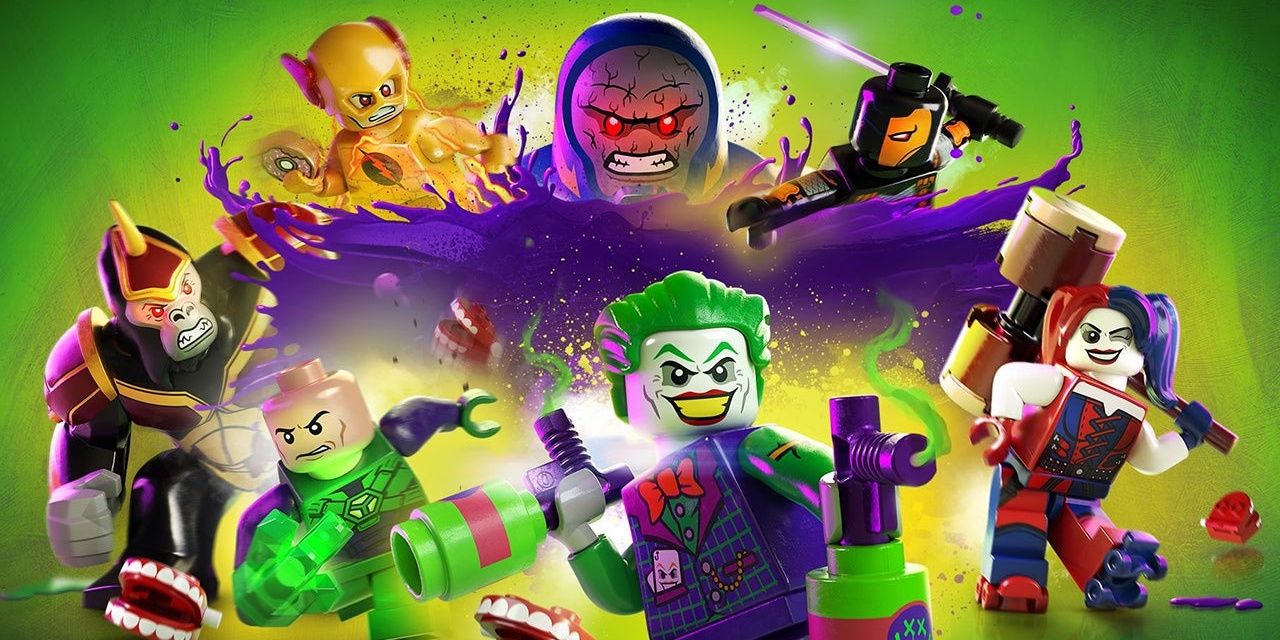 Joker, Harley, Deathstroke, Darkseid, Reverse Flash, Grodd and Luthor in Lego DC Super-Villains