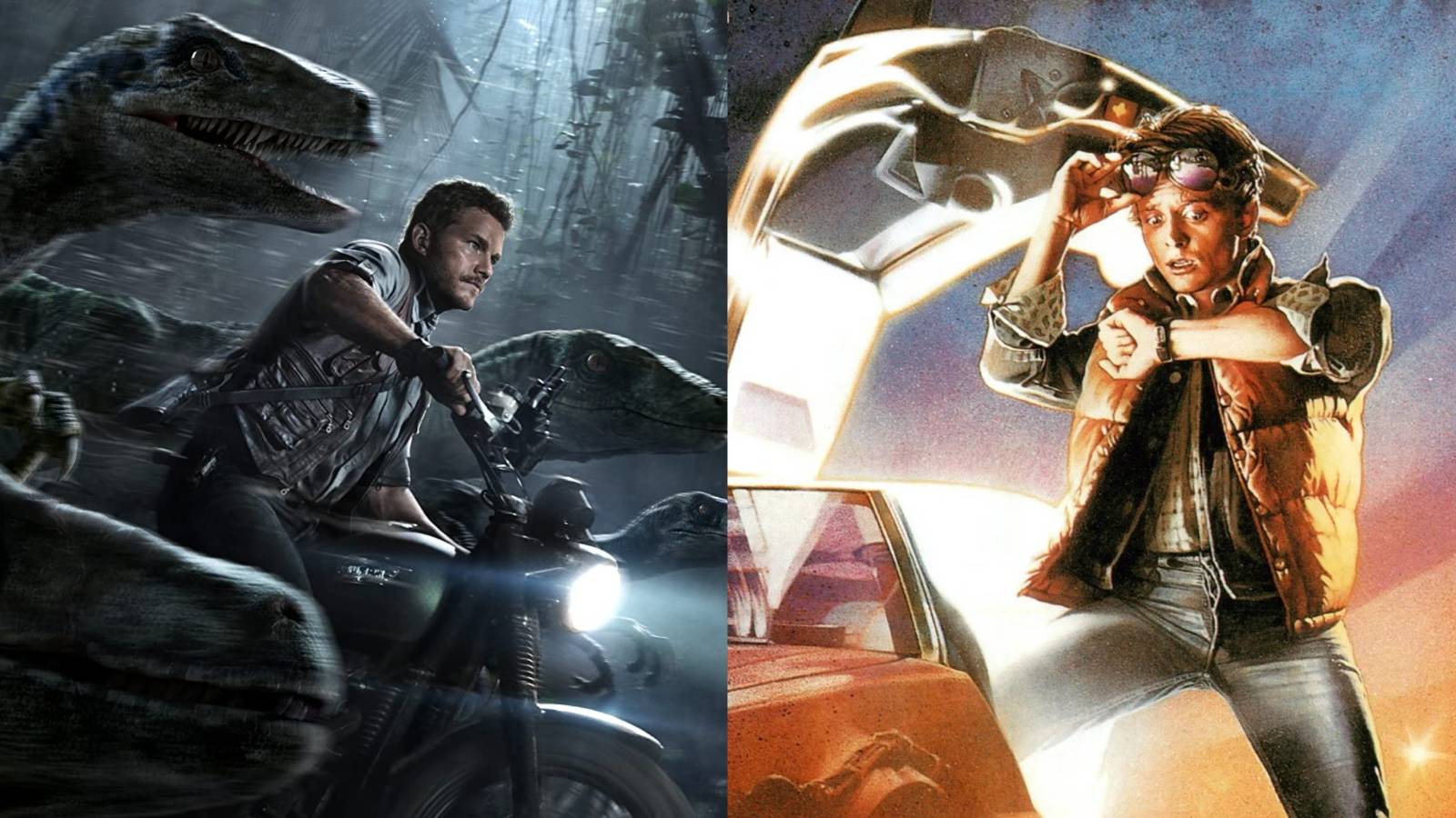 jurassic world with chris pratt and back to the future with michael j fox